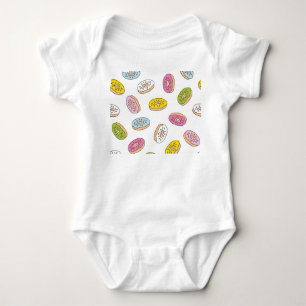 Body Para Bebé Patrón de donuts Doodle, diseño sin fisuras.