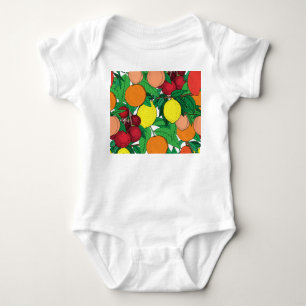 Body Para Bebé Patrón de esbozo dibujado a mano de fruta