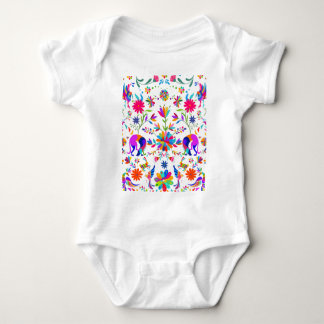Body Para Bebé Patrón de estilo Otomi con Weims, conejos y pájaro