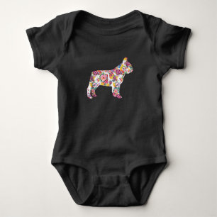 Body Para Bebé patrón de flor de bulldog francés regalo de perro