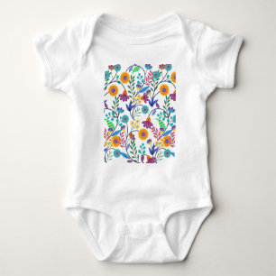 Body Para Bebé Patrón de fondo floral exótico colorido-23145