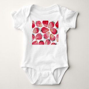 Body Para Bebé Patrón de fresas acuáticas.