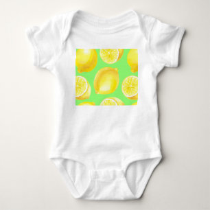Body Para Bebé Patrón de limones de color agua