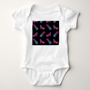Body Para Bebé Patrón de moda con iconos de neón.