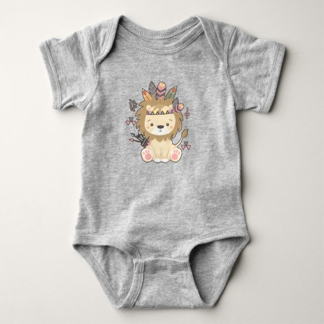 Body Para Bebé Patrón de nativos indígenas de la tribu Woodland S (Anverso)