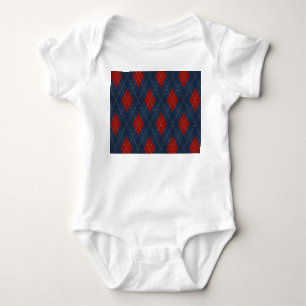 Body Para Bebé Patrón de Navidades Royal Blue Argyle