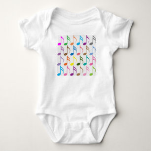 Body Para Bebé Patrón de notas musicales coloridas