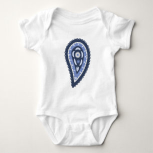 Body Para Bebé Patrón de paisley azul