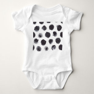 Body Para Bebé Patrón de puntos polacos: negro, gris.