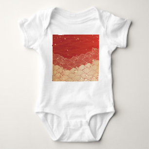 Body Para Bebé Patrón de textura de papel de onda dorada