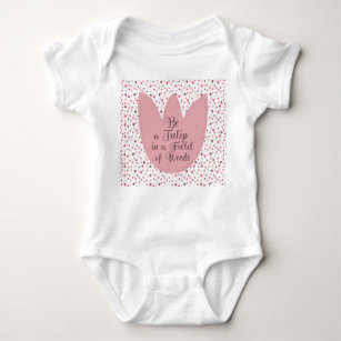 Body Para Bebé Patrón de tulipanes rosado simple dulce - Todas la