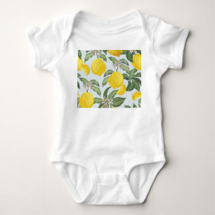 Body Para Bebé Patrón de vintage de fruta tropical limón