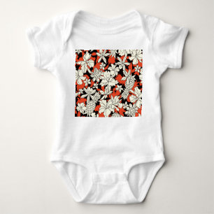 Body Para Bebé Patrón exótico sin foco de flor tropical