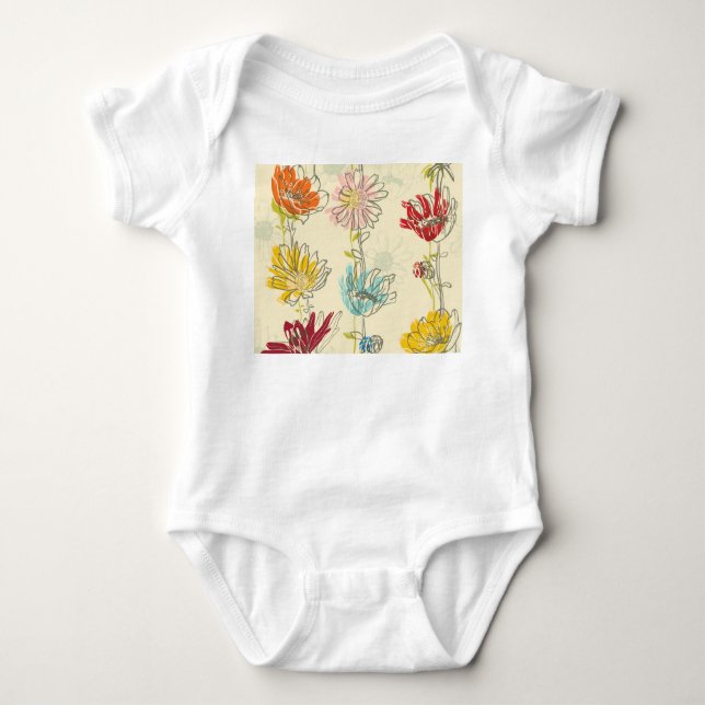 Body Para Bebé Patrón floral de acero inoxidable (Anverso)