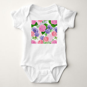 Body Para Bebé Patrón floral de acuarela