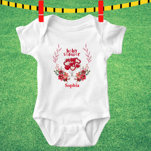 Body Para Bebé Patrón Floral Personalizado para Baby Shower Adora