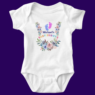 Body Para Bebé Patrón Floral Personalizado para Baby Shower Adora