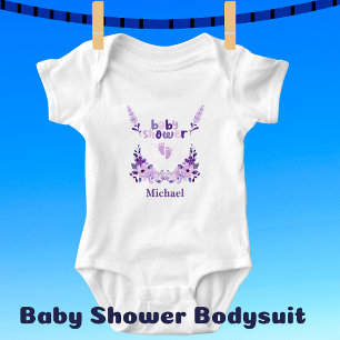 Body Para Bebé Patrón Floral Personalizado para Baby Shower Adora