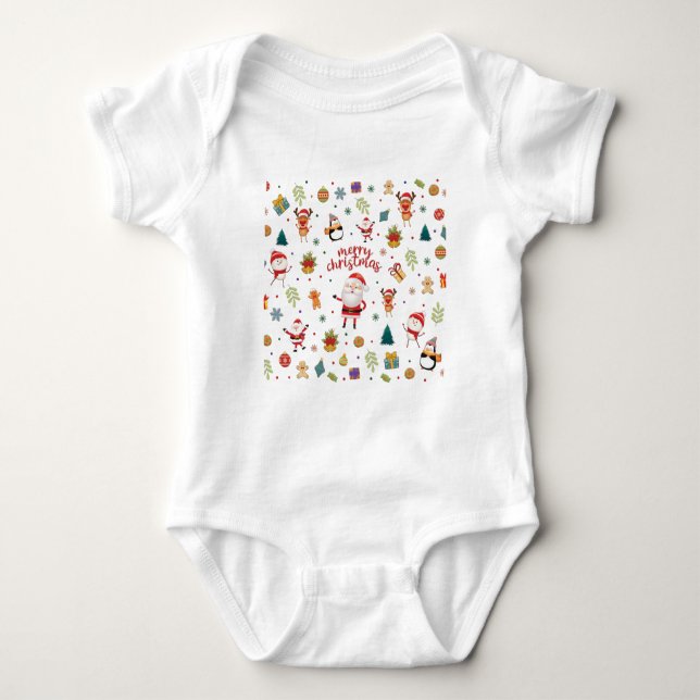 Body Para Bebé Patrón navideño (Anverso)