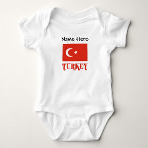 Body Para Bebé Pavo Turco y Bandera Turca Personalizados 