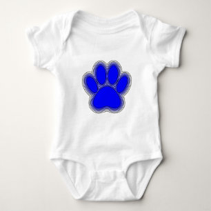 Body Para Bebé Paw De Perro En Azul Con Brotes