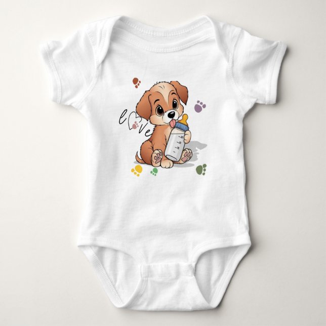 Body Para Bebé Paw Love Cute Puppy Dog (Anverso)