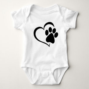 Body Para Bebé PawPrint con diseño de corazón