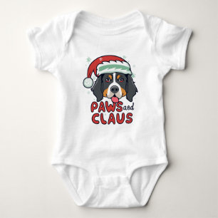 Body Para Bebé Paws and Claus - Navidades Perro Bernés