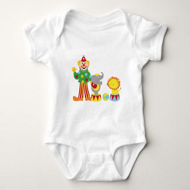 Body Para Bebé Payaso de circo personalizado y camiseta animal (Anverso)