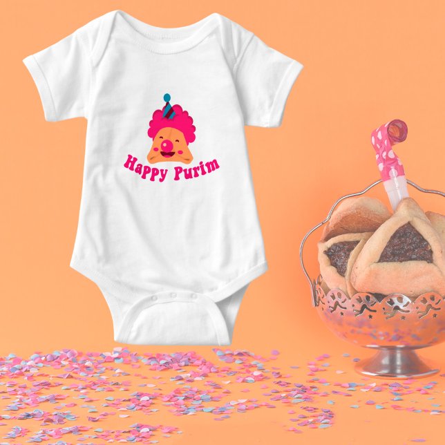 Body Para Bebé Payaso lindo feliz Purim (Subido por el creador)