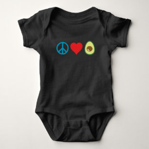 Body Para Bebé Paz, amor, aguacate