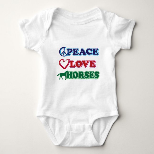 Body Para Bebé Paz-amor-caballos (Anverso)