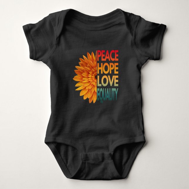 BODY PARA BEBÉ PAZ AMOR ESPERANZA IGUALDAD  (Anverso)