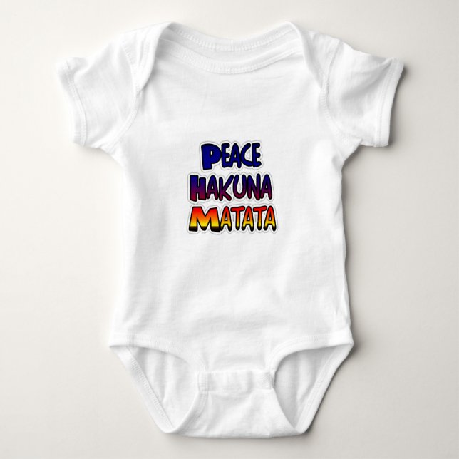 Body Para Bebé Paz Arte de Gradiente Hakuna Matata (Anverso)