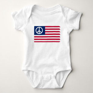 Body Para Bebé Paz Patriótica y la Bandera Americana