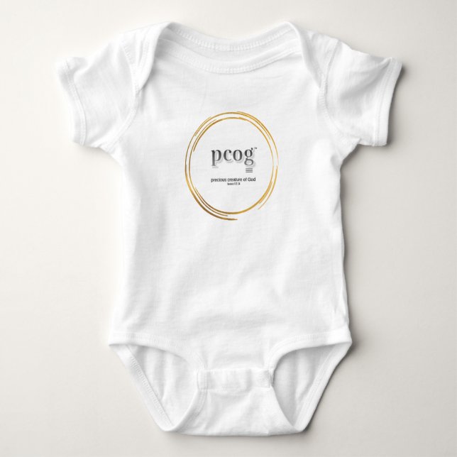 Body Para Bebé pcog baby bodysuit WHISPY GOLD CIR words+scripture (Anverso)
