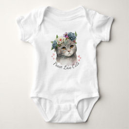 Body Para Bebé Peace Love Cats Bodysuit