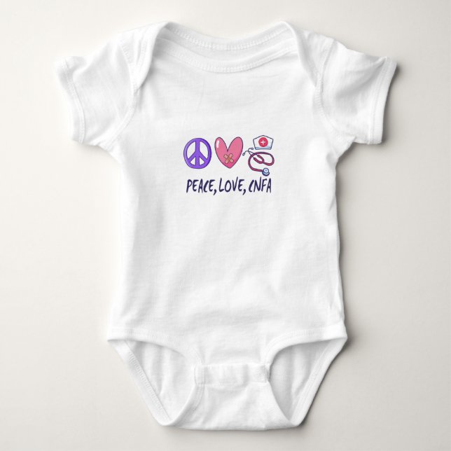 Body Para Bebé Peace Love CNFA Nurse (Anverso)
