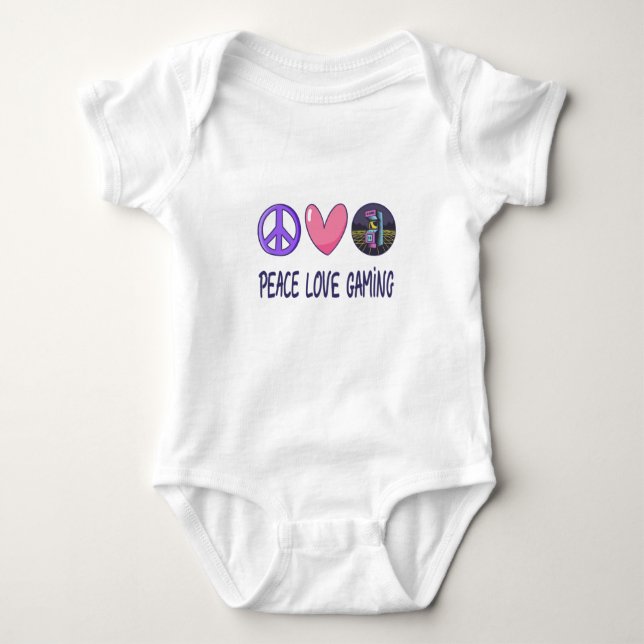 Body Para Bebé Peace Love Gaming (Anverso)