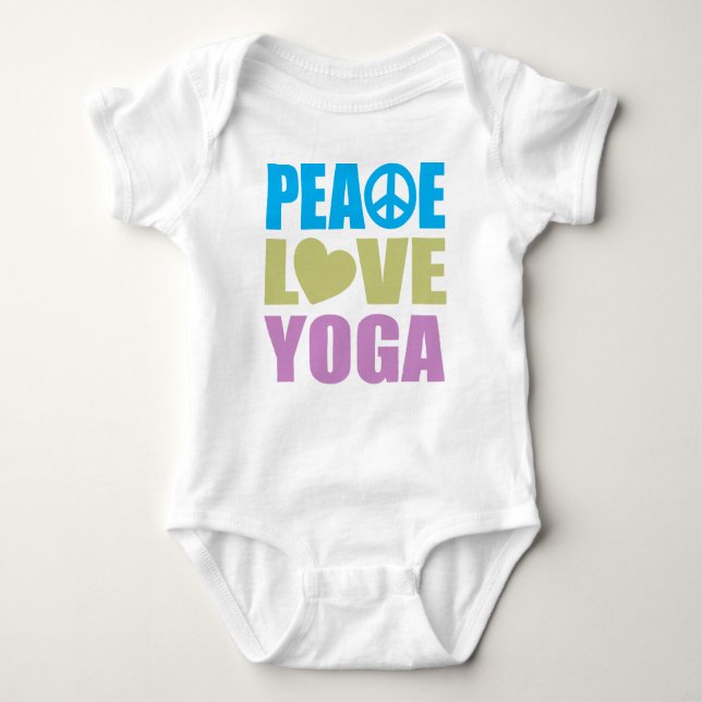 Body Para Bebé Peace Love Yoga (Anverso)