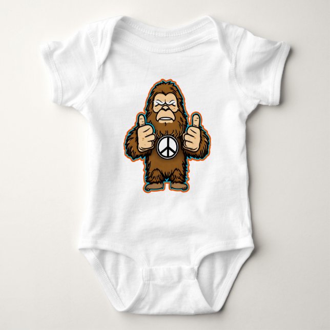 Body Para Bebé Peace Sasquatch T-Shirt (Anverso)