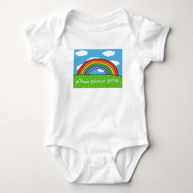 Body Para Bebé Peace Shalom Salaam Baby Bodysuit (Anverso)