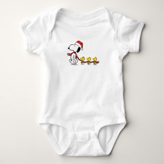 Body Para Bebé Peanus Snoopy y Woodstock Holiday (Anverso)