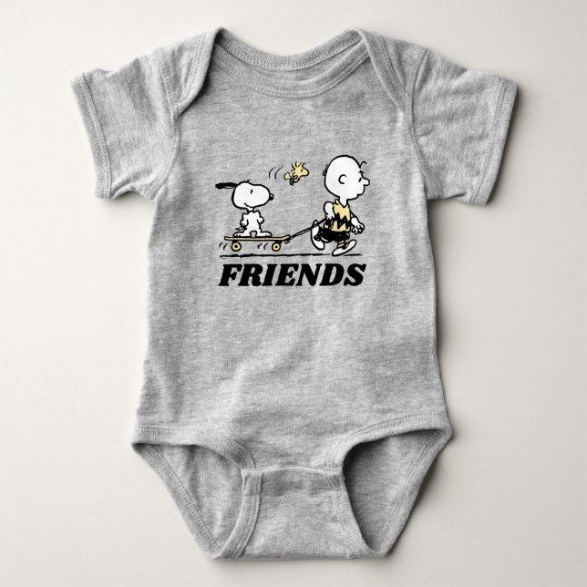Body Para Bebé PEANUTS | Alojamiento en patinaje para amigos (Anverso)