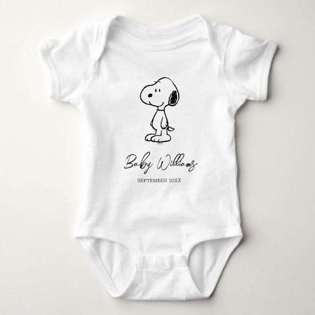 Body Para Bebé Peanuts Snoopy | El bebé vendrá pronto (Anverso)