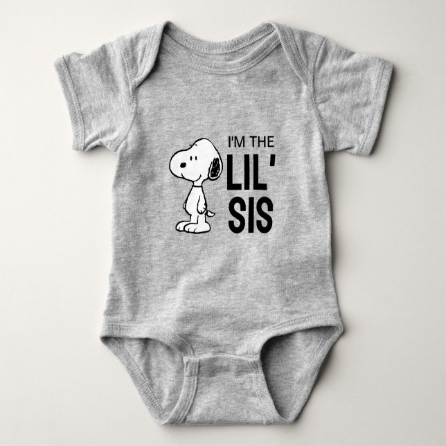 Body Para Bebé Peanuts Snoopy | Soy la Hermana Menor (Anverso)