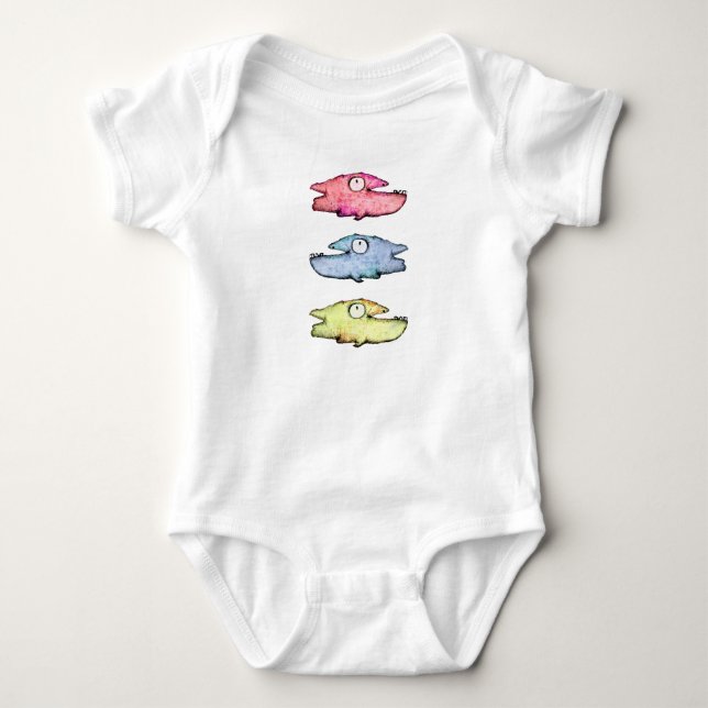 Body Para Bebé Peces felices nadando coloridos (Anverso)