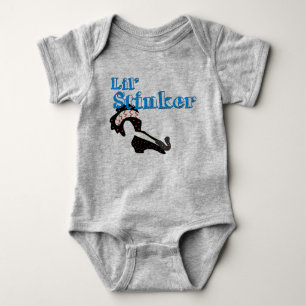Body Para Bebé Pechito de bebé gris Little Stinker