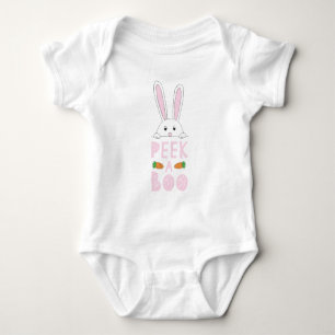 Body Para Bebé Peek-A-Boo conejo de Pascua Rosado y Blanco