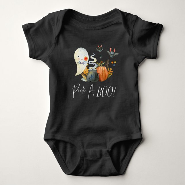 Body Para Bebé Peek-A-Boo | Pequeña Fantasma Halloween (Anverso)